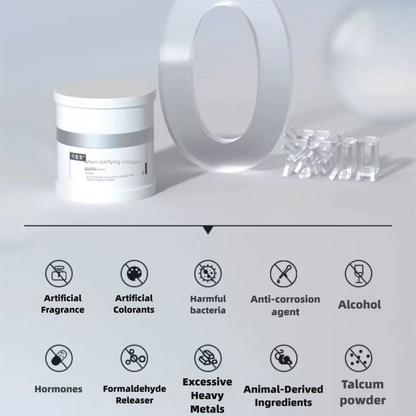 Product with certified green ingredients and a stylized '0' on a light background.